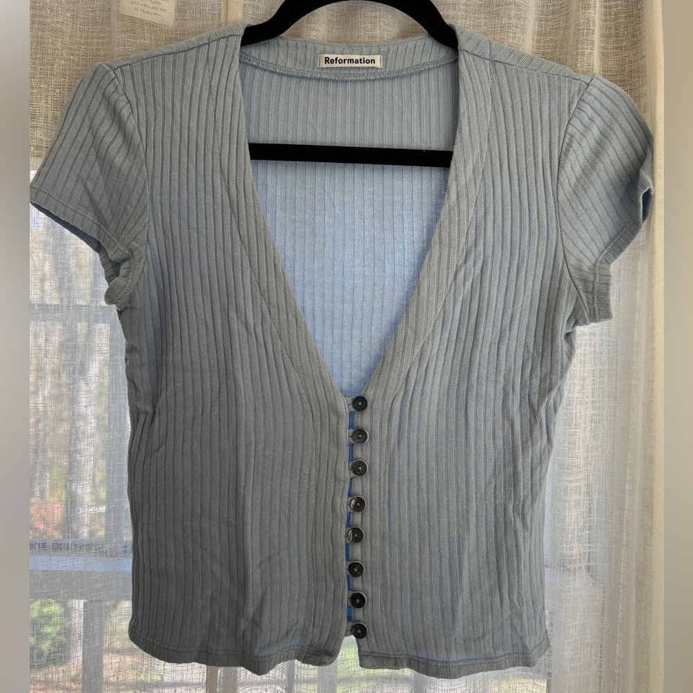 Reformation Blue Button Down Shirt - image 2